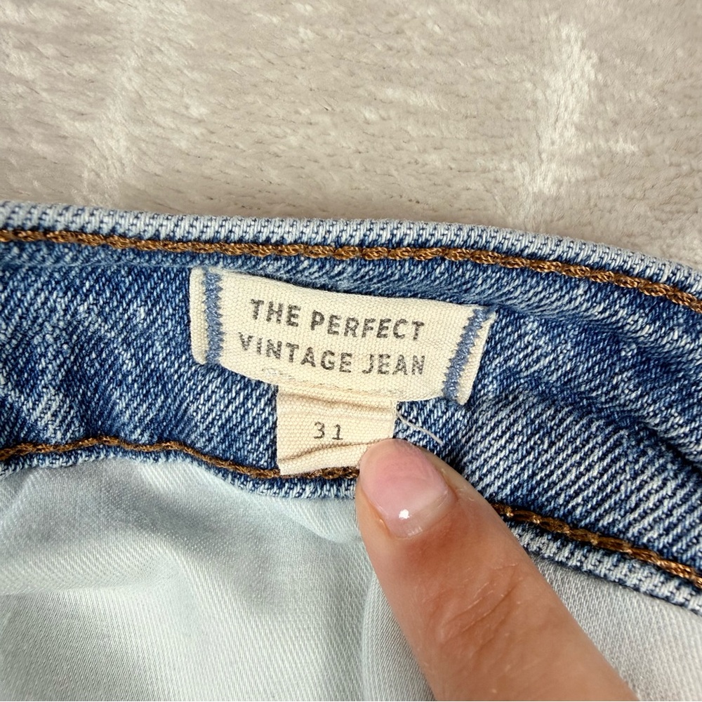 Madewell Perfect Vintage High Rise Straight Crop Jeans Raw Hem Size 31 - Picture 4 of 12